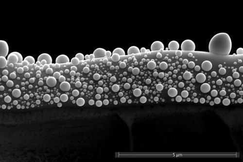 Platinum deposited on a silicon wafer